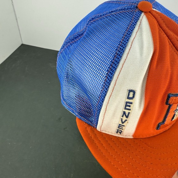 Denver Broncos AJD Lucky Stripes NFL Vintage 80's Trucker Snapback Cap Hat - Picture 4 of 14